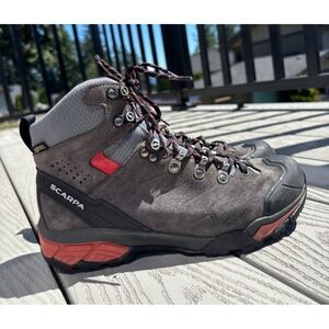 SCARPA ZG Trek Gortex Backpacking Hiking Boot Women's Size 7 Red Black Grey